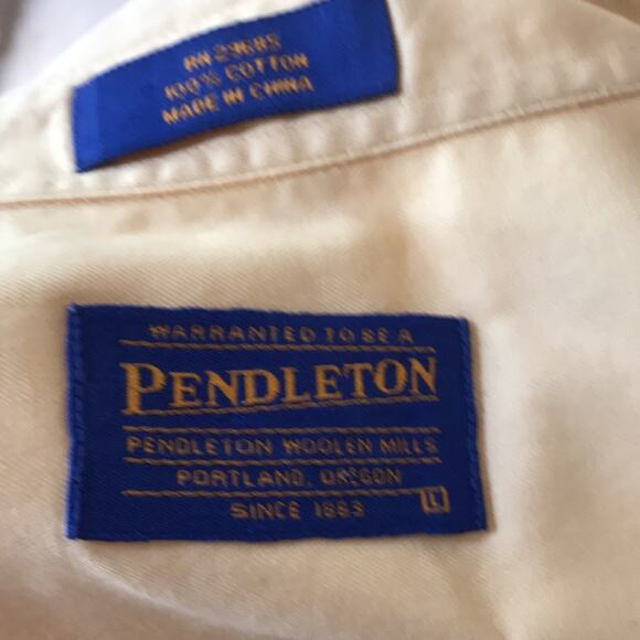 Pendleton Cotton Yellow Button Down Short Sleeve Shirt Men's Size Large - Picture 6 of 6